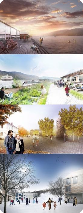 Норвежский город рад домам на рельсах