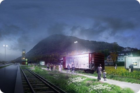 Норвежский город рад домам на рельсах