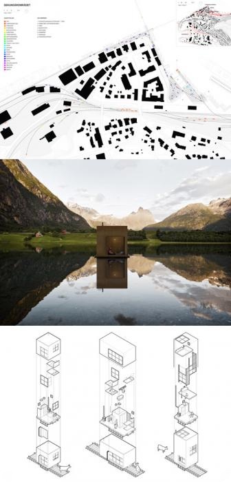 Норвежский город рад домам на рельсах