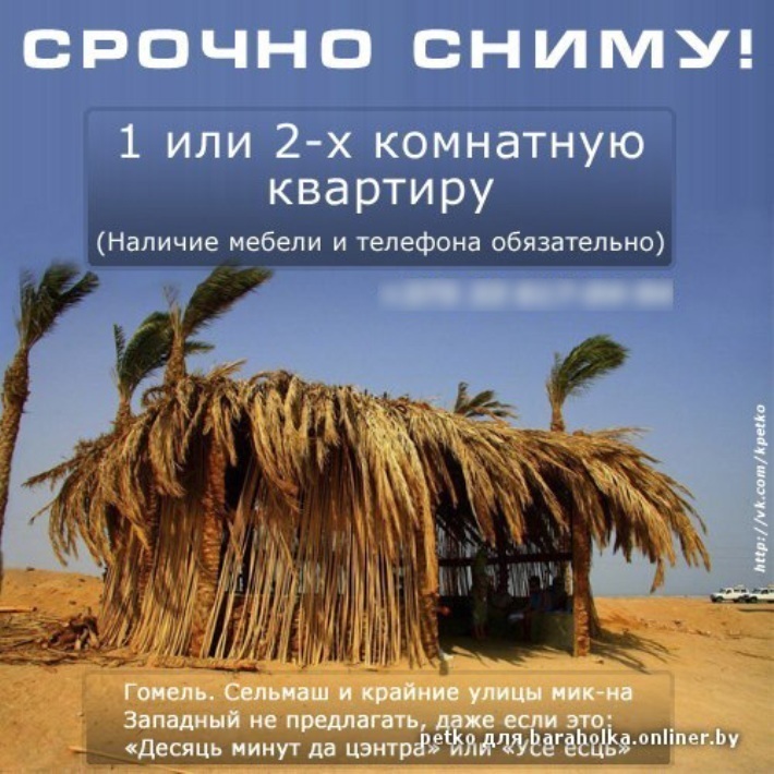Забавные объявления о съёме квартиры (6 фото)