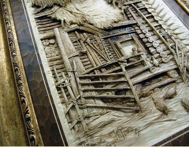 Резные картины из дерева (24 фото)