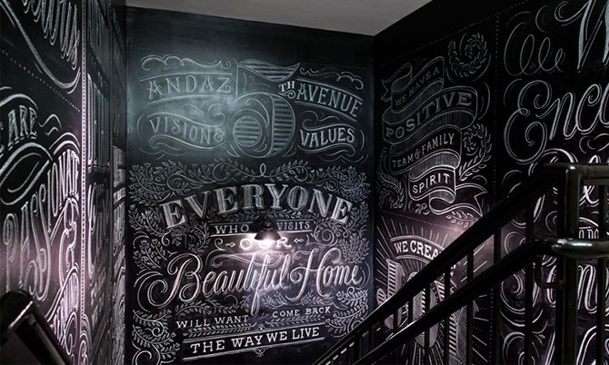 Удивительные афиши мелом от Даны Танамаши